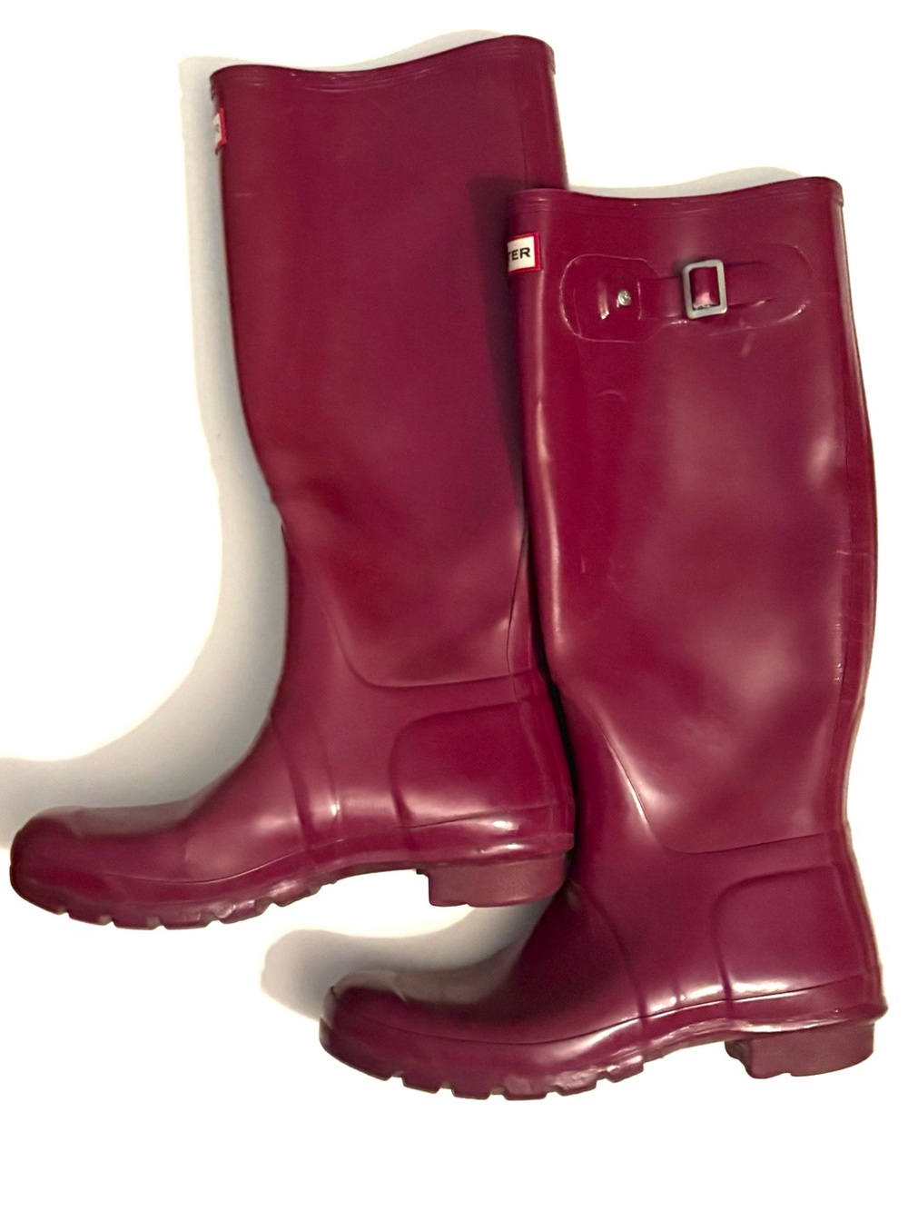 HUNTER Original Tall Gloss Waterproof Rain Boot, burgandy - Picture 4 of 7